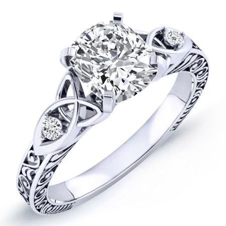 Venus Moissanite Matching Band Only (engagement Ring Not Included) For Ring With Cushion Center whitegold