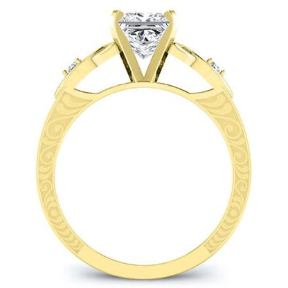 Venus Moissanite Matching Band Only (engagement Ring Not Included) For Ring With Princess Center yellowgold