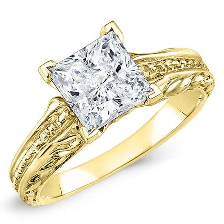 Verbena Princess Moissanite Engagement Ring yellowgold