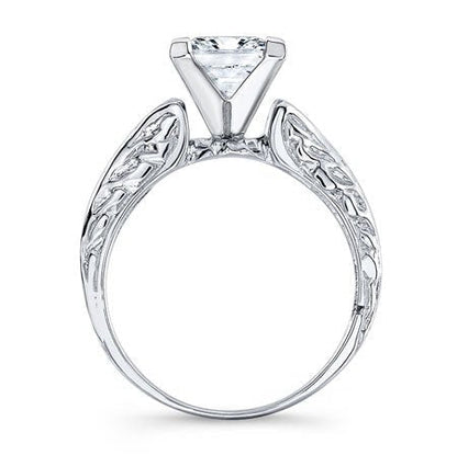 Verbena Princess Moissanite Engagement Ring whitegold