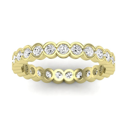 Vinca Round Cut Moissanite Eternity Band yellowgold