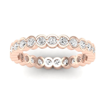 Vinca Round Cut Moissanite Eternity Band rosegold