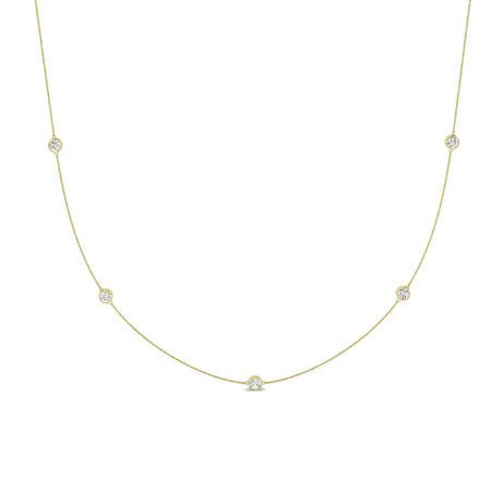 Vinca Strand Diamond Accented Necklace yellowgold