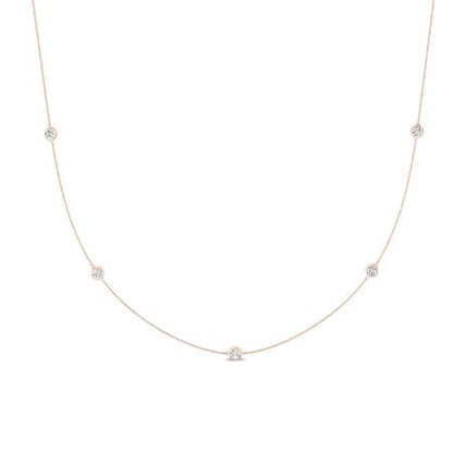 Vinca Strand Moissanite Accented Necklace rosegold