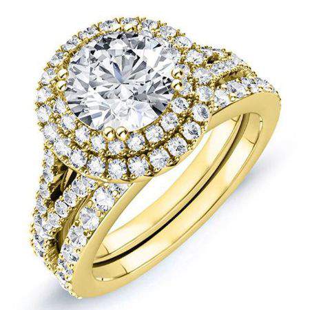 Viola Moissanite Matching Band Only (engagement Ring Not Included) For Ring With Round Center yellowgold