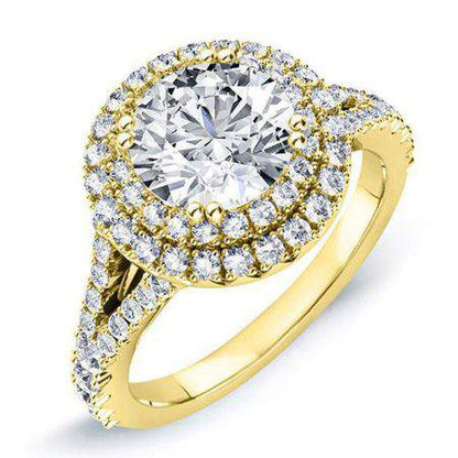 Viola Round Moissanite Engagement Ring yellowgold