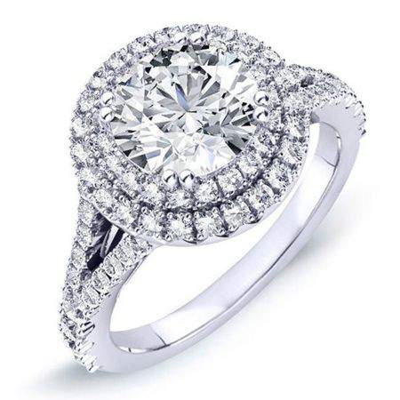 Viola Round Moissanite Engagement Ring whitegold