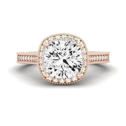 Wallflower Diamond Matching Band Only ( Engagement Ring Not Included) For Ring With Cushion Center rosegold