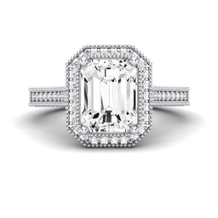 Wallflower Diamond Matching Band Only ( Engagement Ring Not Included) For Ring With Emerald Center whitegold