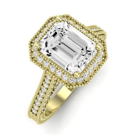 Wallflower Diamond Matching Band Only ( Engagement Ring Not Included) For Ring With Emerald Center yellowgold