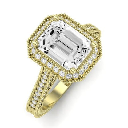Wallflower Diamond Matching Band Only ( Engagement Ring Not Included) For Ring With Emerald Center yellowgold