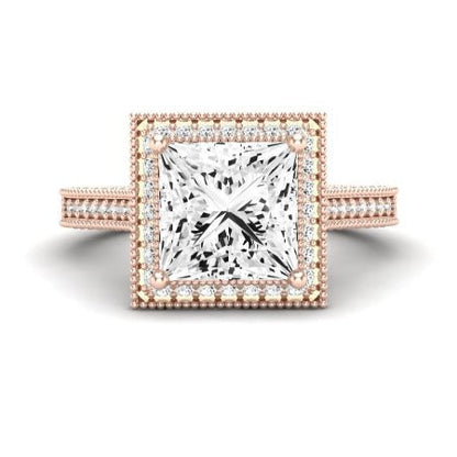Wallflower Diamond Matching Band Only (does Not Include Engagement Ring) For Ring With Princess Center rosegold