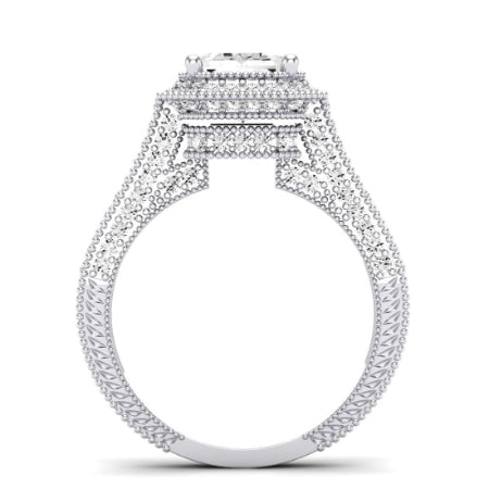 Wallflower Emerald Moissanite Bridal Set whitegold