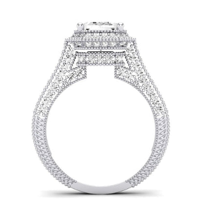 Wallflower Emerald Moissanite Bridal Set whitegold