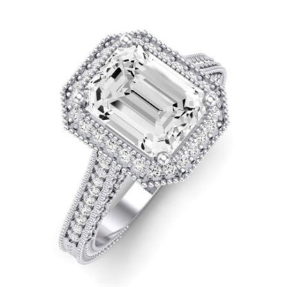 Wallflower Emerald Moissanite Bridal Set whitegold