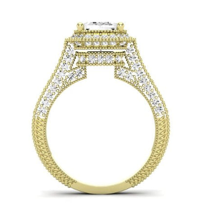Wallflower Emerald Moissanite Bridal Set yellowgold