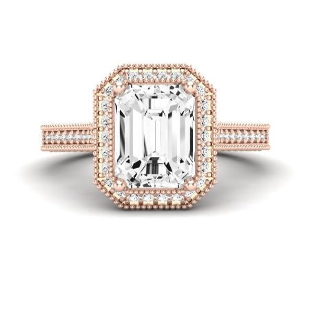 Wallflower Emerald Moissanite Bridal Set rosegold