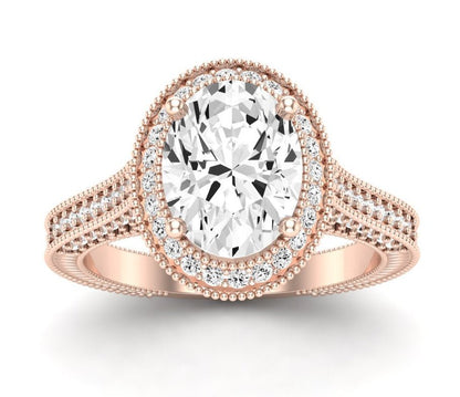 Wallflower Oval Diamond Engagement Ring (Lab Grown Igi Cert) rosegold