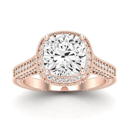 Wallflower Diamond Matching Band Only ( Engagement Ring Not Included) For Ring With Cushion Center rosegold