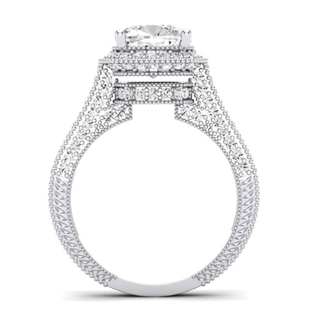 Wallflower Diamond Matching Band Only ( Engagement Ring Not Included) For Ring With Cushion Center whitegold