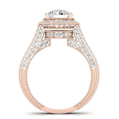 Wallflower Moissanite Matching Band Only (does Not Include Engagement Ring) For Ring With Round Center rosegold