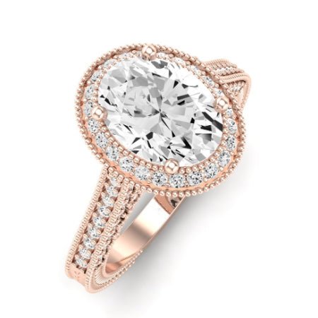 Wallflower Oval Moissanite Bridal Set rosegold