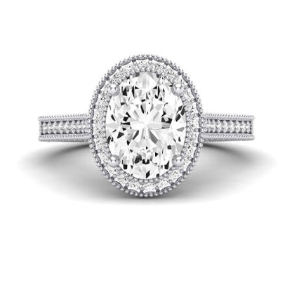 Wallflower Oval Moissanite Bridal Set whitegold