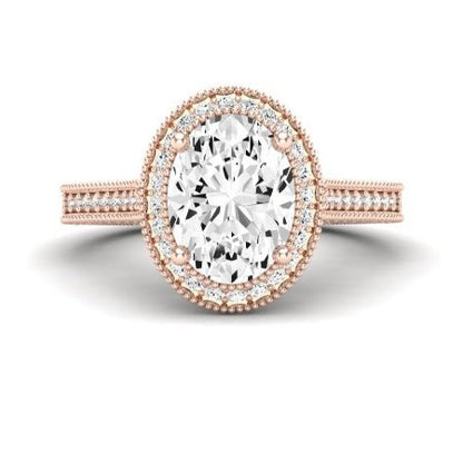 Wallflower Oval Moissanite Bridal Set rosegold