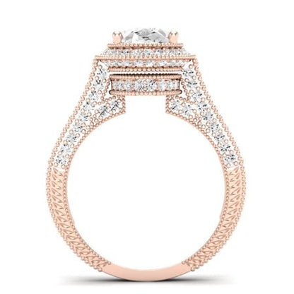 Wallflower Oval Moissanite Bridal Set rosegold