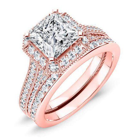 Wallflower Princess Moissanite Bridal Set rosegold