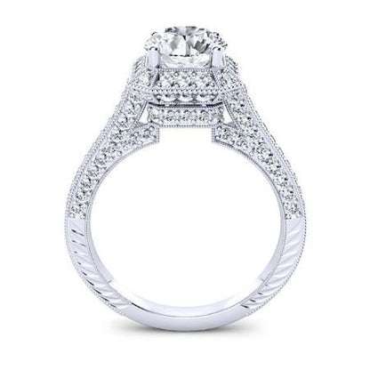 Wallflower Round Moissanite Bridal Set whitegold