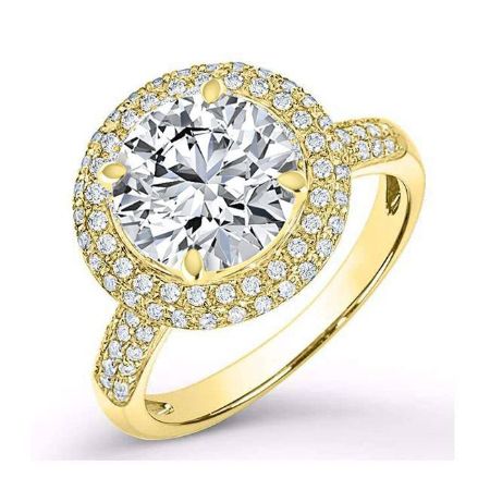 Winterberry Moissanite Matching Band Only (engagement Ring Not Included) For Ring With Round Center yellowgold
