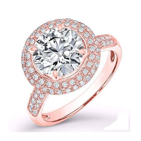 Winterberry Moissanite Matching Band Only (engagement Ring Not Included) For Ring With Round Center rosegold