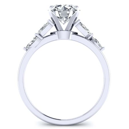 Wisteria Moissanite Matching Band Only (engagement Ring Not Included) For Ring With Round Center whitegold