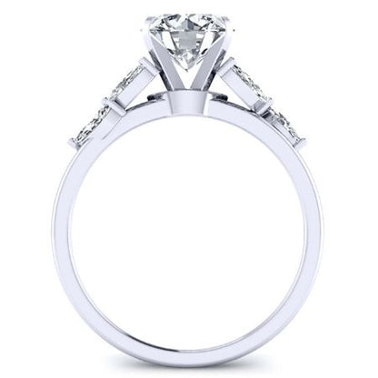 Wisteria Moissanite Matching Band Only (engagement Ring Not Included) For Ring With Round Center whitegold
