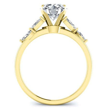 Wisteria Moissanite Matching Band Only (engagement Ring Not Included) For Ring With Round Center yellowgold