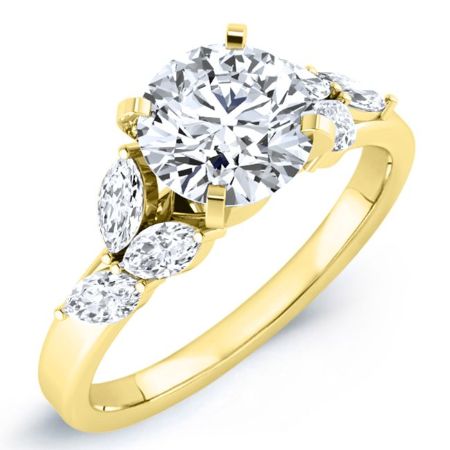 Wisteria Moissanite Matching Band Only (engagement Ring Not Included) For Ring With Round Center yellowgold
