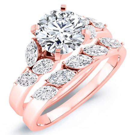 Wisteria Round Moissanite Bridal Set rosegold