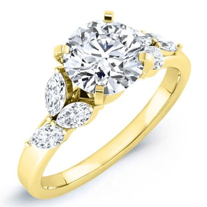 Wisteria Round Moissanite Bridal Set yellowgold