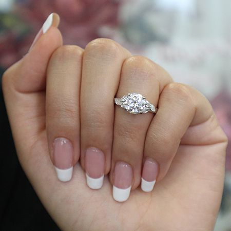 Wisteria Round Moissanite Engagement Ring whitegold