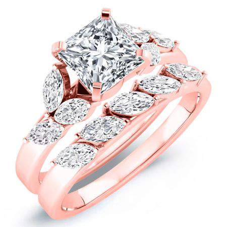 Wisteria Moissanite Matching Band Only (engagement Ring Not Included) For Ring With Princess Center rosegold