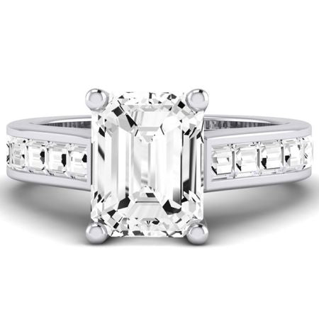 Yarrow Emerald Moissanite Bridal Set whitegold