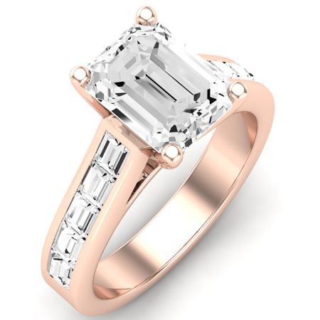 Yarrow Emerald Moissanite Bridal Set rosegold