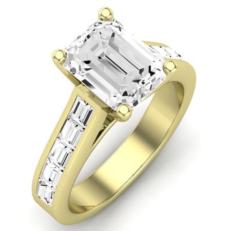 Yarrow Emerald Moissanite Bridal Set yellowgold