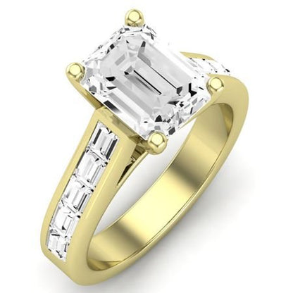 Yarrow Emerald Moissanite Bridal Set yellowgold