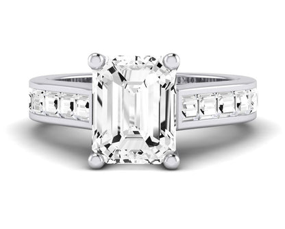 Yarrow Emerald Diamond Engagement Ring (Lab Grown Igi Cert) whitegold