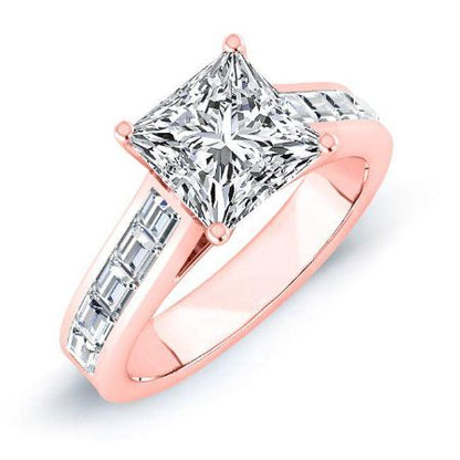Yarrow Moissanite Matching Band Only (engagement Ring Not Included) For Ring With Princess Center rosegold