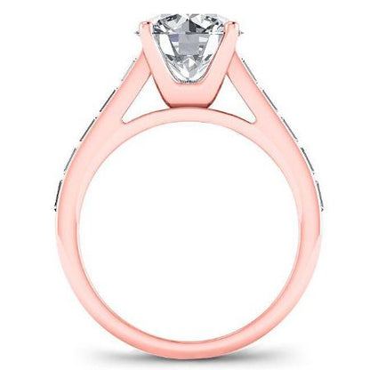 Yarrow Round Moissanite Bridal Set rosegold
