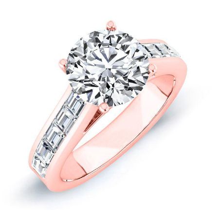 Yarrow Round Moissanite Bridal Set rosegold