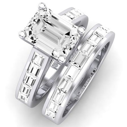 Yarrow Diamond Matching Band Only (engagement Ring Not Included) For Ring With Emerald Center whitegold